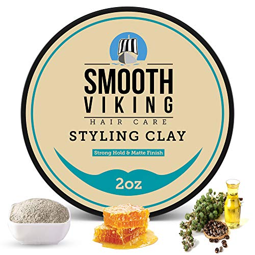 Arcilla de Peinado para Hombre - Crema con Fijación Fuerte y Acabado Mate - Producto para Dar Textura, Densidad y Modernidad al Peinado - Sin Brillos - 57 g aprox. - Smooth Viking