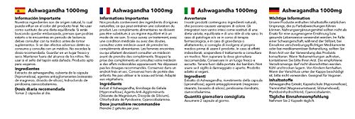 Ashwagandha 1000mg - ¡Bote para 2 meses! - Apto para veganos - 120 Cápsulas - SimplySupplements