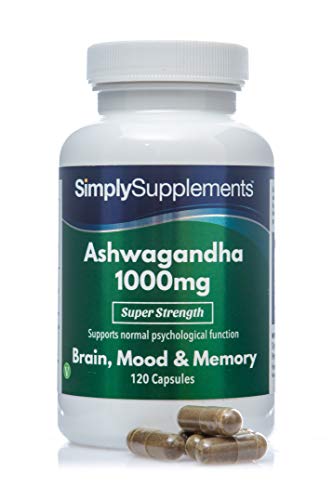 Ashwagandha 1000mg - ¡Bote para 2 meses! - Apto para veganos - 120 Cápsulas - SimplySupplements