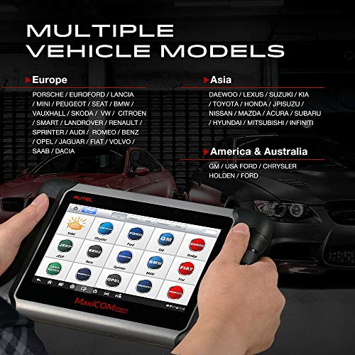 Autel MK808 MaxiCOM OBD2 Herramienta de diagnóstico con Todas Las Funciones del Sistema y Servicio, Incluyendo reinicio de Aceite, EPB, BMS, SAS, DPF, TPMS e IMMO (MD802+MaxiCheck Pro)