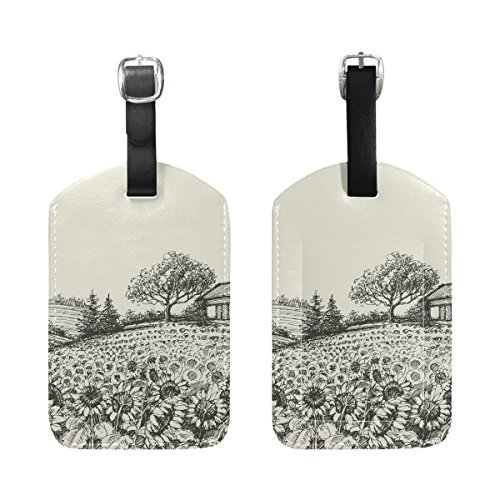 BALII Vintage Sunflower Village etiqueta de equipaje de una pieza