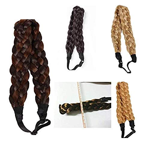 Banda para el Cabello de Moda Flexible, Bandas para el Cabello Trenzadas Bohemias de Tejido de Cinco hebras, Peluca Trenzada, Espiga Gruesa, Accesorios para el Cabello Elegantes para Damas,
