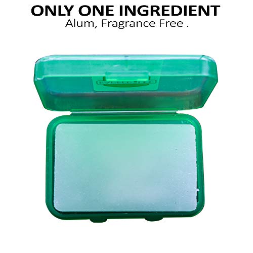 BARBERUPP Alumbre Piedra, para después del afeitado, 100% de alumbre, Afeitado accesorios, 100 gramos de almacenamiento caso está incluido, Piel hemostático alumbre verde calmante Blok.