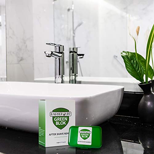 BARBERUPP Alumbre Piedra, para después del afeitado, 100% de alumbre, Afeitado accesorios, 100 gramos de almacenamiento caso está incluido, Piel hemostático alumbre verde calmante Blok.