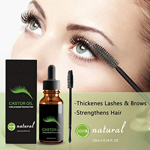 Beito 1Bottle Natural Organic Castor Oil Lash Growth Serum Cejas Mejora de suero Estimular el tratamiento de pestañas Lash Booster para pestañas y cejas Crecimiento de cabello (10ml / 0.34fl.oz)
