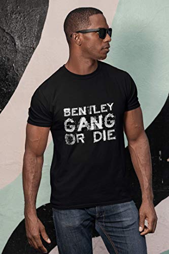 Bentley Family Gang, Camiseta para Las Hombres, Manga Corta, Cuello Redondo, Negro