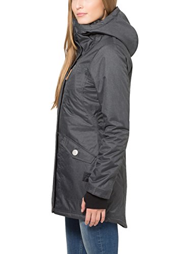 Berydale Parka para mujer con capucha y lazos para los pulgares, Gris, 38