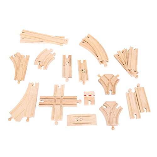 Bigjigs - Ampliación de riel de bajo Nivel, Compatible con Otras Marcas Principales de rieles de Madera