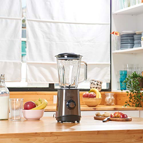 Black+Decker BXJB800E Batidora de Vaso, 800 W, 1.5 litros, Acero Inoxidable, Gris