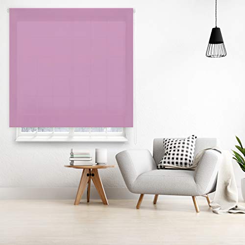 Blindecor Ara - Estor enrollable translúcido liso, Morado, 160 x 175 Cm (ancho x alto)