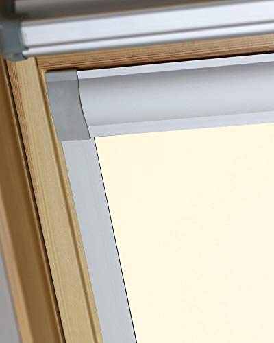 Bloc Skylight Blind 104 - Estor para Ventanas de Techo Tipo velux, Opaco, tela, Color Crema, 105x40 cm