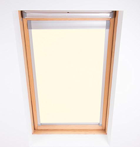 Bloc Skylight Blind 104 - Estor para Ventanas de Techo Tipo velux, Opaco, tela, Color Crema, 105x40 cm