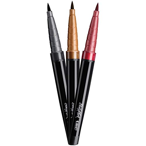 BodyMark by BIC - Marcadores y Plantillas para Tatuajes Temporales, Kit Henna Vibes, Pack de 3+2, Multicolor