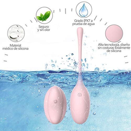Bolas Chinas Kegel Balls AL'OFA Suelo Pelvico de Silicona Médica Terapeuticas Masajeador Inalámbrico Remoto Masaje Kegel Ejercitador (Rosado)