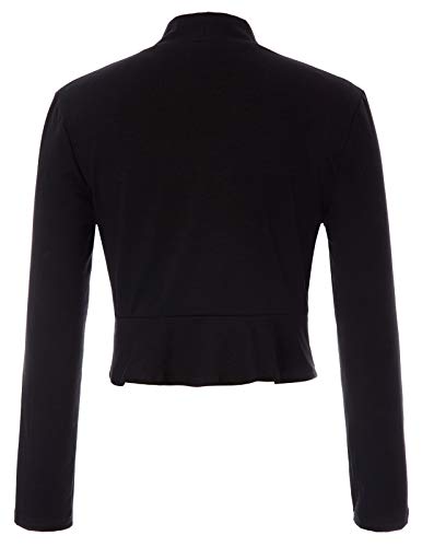 Bolero Elegante Mujer Fiesta Torera Talla Grande Mangas Largas Joven Chaqueta Corta Boda Formal Gris XL