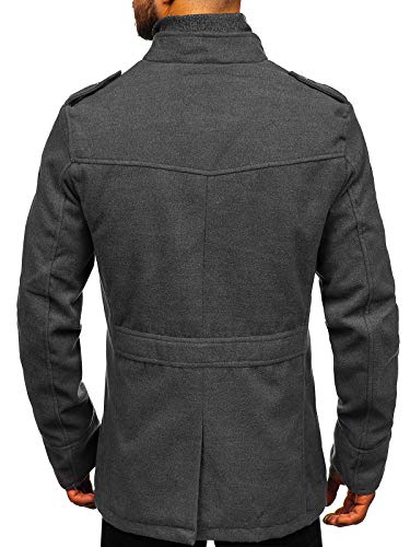 BOLF Hombre Abrigo Botonadura Sencilla PPM 8856 Gris L [4D4]