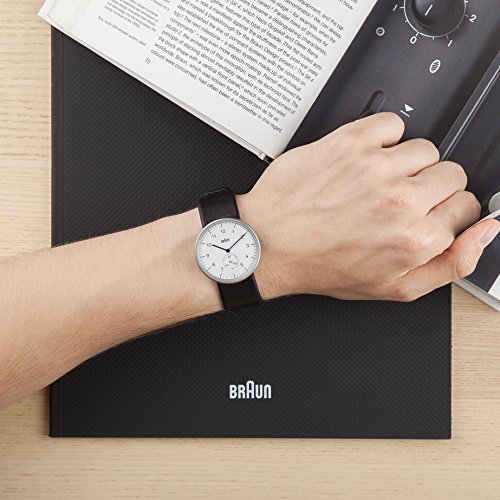 Braun BN0024WHBKG - Reloj analógico de caballero de cuarzo con correa de piel negra