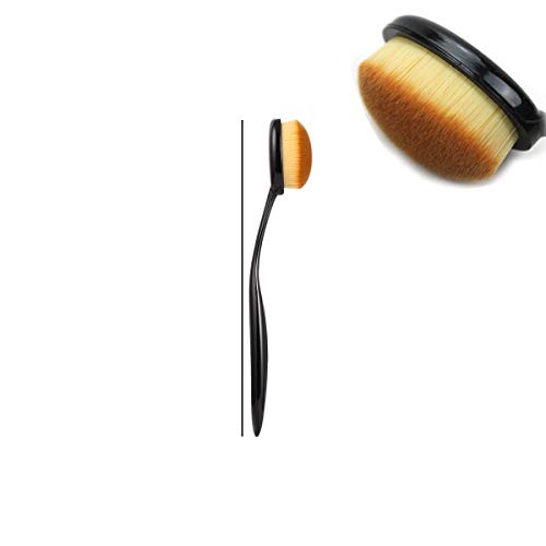 Brocha de maquillaje, 2 unidades, profesional, ovalada, corrector, base, rubor, cepillo de dientes suave, color amarillo claro