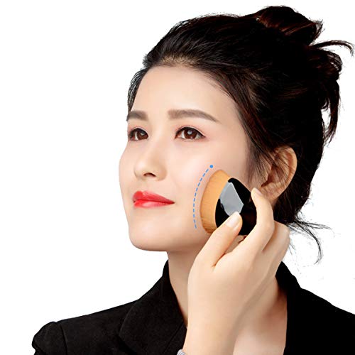 Brochas de Maquillaje Profesional,Brocha para Base de Maquillaje,Synthetic Kabuki Premium para mezclar Cosméticos,líquido o polvos （Rosado+Negro）