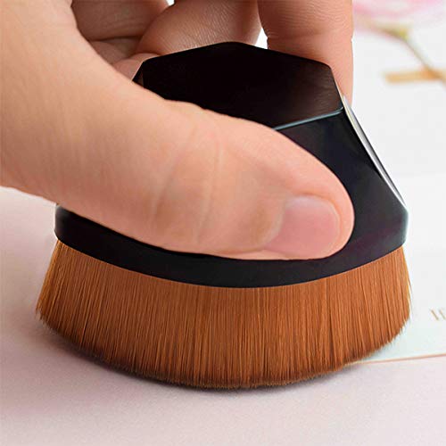 Brochas de Maquillaje Profesional,Brocha para Base de Maquillaje,Synthetic Kabuki Premium para mezclar Cosméticos,líquido o polvos （Rosado+Negro）