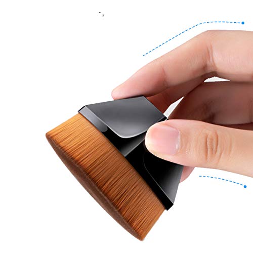 Brochas de Maquillaje Profesional,Brocha para Base de Maquillaje,Synthetic Kabuki Premium para mezclar Cosméticos,líquido o polvos （Rosado+Negro）