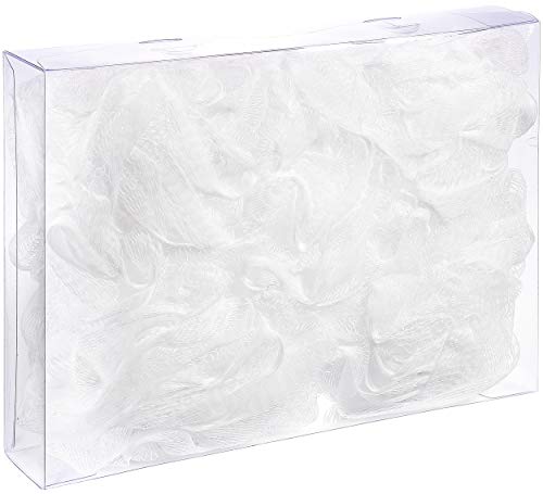 BRUBAKER Cosmetics Esponjas de Flor Exfoliante - Malla de Nylon para el Cuerpo - Puff Pufs Bola de Baño y ducha - 5 piezas - Blanco