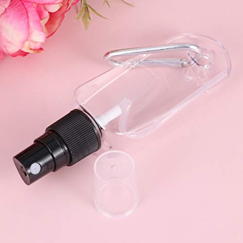 Cabilock 5 Piezas Botellas de Spray Transparente de Plástico de 30 Ml Portátiles Vacías con Llavero Pulverizador de Niebla Fina Atomizador Cosmético Botellas de Viaje de Aerosol Recargable