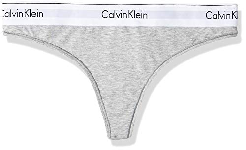 Calvin Klein Modern Cotton-Thong Tanga, Grau (GREY HEATHER 020), Medium para Mujer