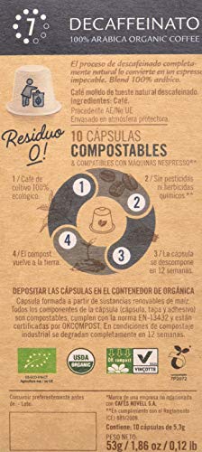 Cápsulas Compostables con café Ecológico - Decaffeinato - 10u