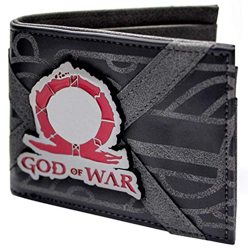 Cartera de God of War Metálico Juego Logo Omega Runa Negro