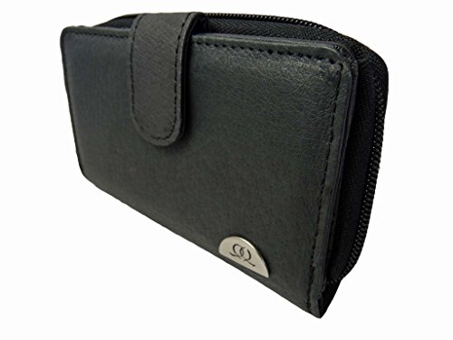 Cartera de piel con monedero para mujer, de Quenchy Ql115, Black GIFT BOXED (Negro) - QL115KX
