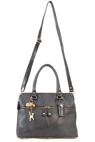 CATWALK COLLECTION - VICTORIA - Bolso de hombro estilo shopper - Cuero vintage - Negro