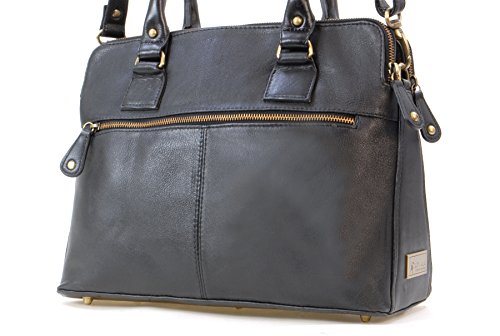 CATWALK COLLECTION - VICTORIA - Bolso de hombro estilo shopper - Cuero vintage - Negro