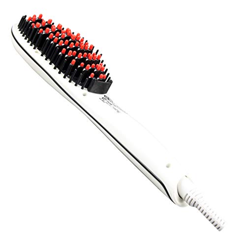 Cepillo alisador cerámico e infrarrojo para el pelo 50W, Blanco y rojo - Postquam