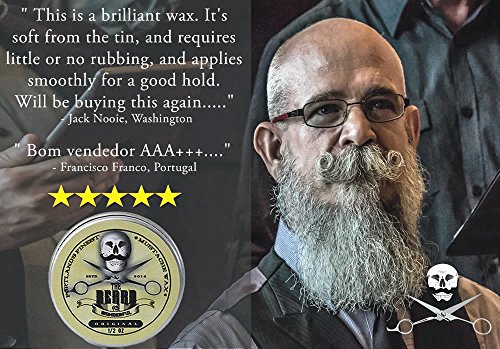 Cera para bigote fuerte 4 unidades de 15 ml (30% ahorro), aroma a lo-Scente. Solución premium para torceduras de estilo barba Mustache, puntos, torceduras y rizos, la barba y la maravillosa