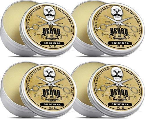 Cera para bigote fuerte 4 unidades de 15 ml (30% ahorro), aroma a lo-Scente. Solución premium para torceduras de estilo barba Mustache, puntos, torceduras y rizos, la barba y la maravillosa