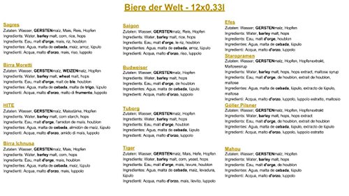 Cervezas del mundo (12 botellas) especialidades internacionales de cerveza para regalar - Las mejores cervezas del mundo con caja de regalo (cerveza + instrucciones de degustación + folleto de cerveza + regalos cervecería + caja de regalo)