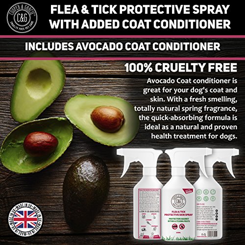 C&G Spray de protección contra pulgas y garrapatas para Perros, no testado en Animales