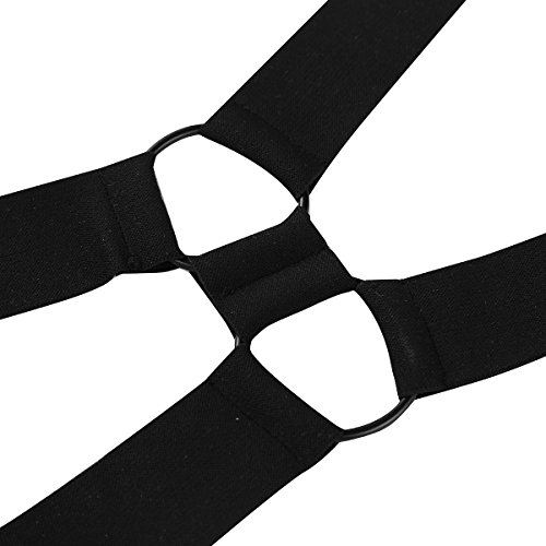 CHICTRY Arnés de Pecho Hombre Arnés de Músculo de Cuerpo de Hombro Atractivo Traje de Arnés Cinturón Elástico con Anillas Metálicas Lencería Erótica Negro 1 Talla Única