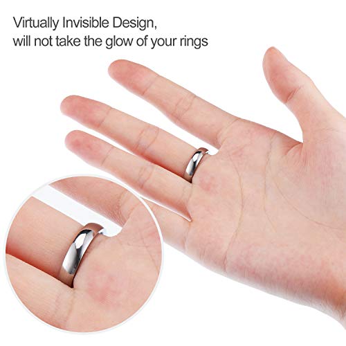 Chuangdi 8 Hojas de Ajustador de Talla de Anillo Invisible para Fijar Anillos Anchos, 152 Piezas Totalmente, 4 Colores, 2 Tipos de Espesor