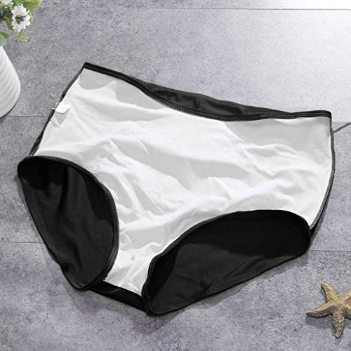 Cintura Alta Mujer Plisada bañador Brasileno Bikini Tangas natación bañador Verano Playa Traje de baño Bikinis Bottoms Bragas Tighten Abdomen Flexibilidad de Confort riou
