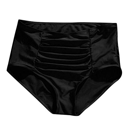 Cintura Alta Mujer Plisada bañador Brasileno Bikini Tangas natación bañador Verano Playa Traje de baño Bikinis Bottoms Bragas Tighten Abdomen Flexibilidad de Confort riou