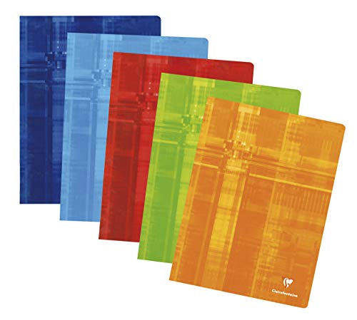 Clairefontaine 3381C - Cuaderno grapado rayado francés (Séyès) de 72 páginas, 24x32cm, Colores surtidos, 1 Pieza