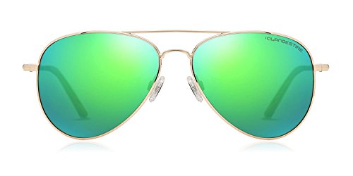 CLANDESTINE A10 Gold Green - Gafas de Sol de Nylon HD de Hombre & Mujer