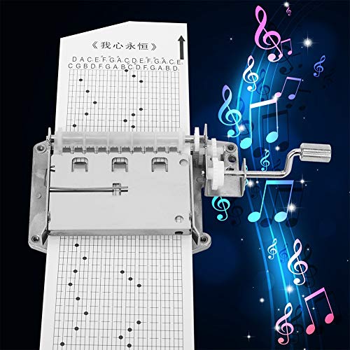 con 15 Piezas de Cinta en Blanco, 30 Notas, Caja de música de Bricolaje fácil de operar, Movimiento de Caja de música, Oficina para Escribir música, Sala de Estar, hogar