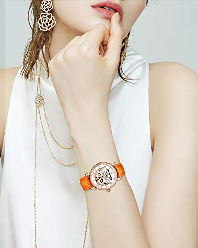 Correa de Reloj de Piel de Becerro Banda/Pulsera Reemplazo - Naranja 22mm