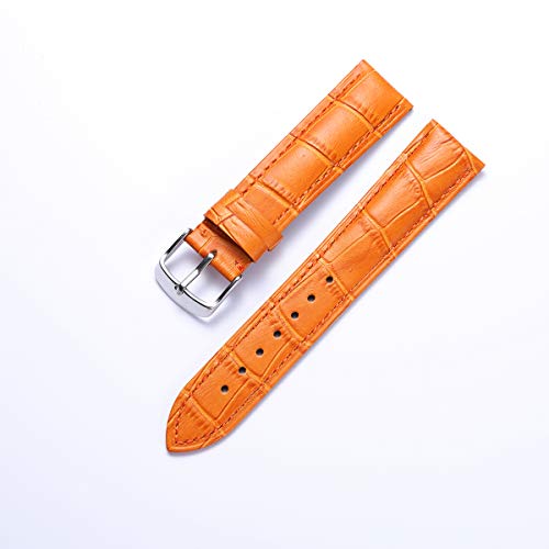 Correa de Reloj de Piel de Becerro Banda/Pulsera Reemplazo - Naranja 22mm