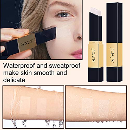 Correctores de Maquillaje Profesionales, Corrector y Brocha que Cambian de Color, Corrector de Cobertura Total,Círculos Oscuros, Poros, Marcas de Acné y Líneas Finas, Resistente al Agua y al Sudor
