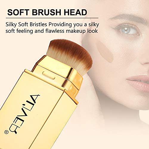 Correctores de Maquillaje Profesionales, Corrector y Brocha que Cambian de Color, Corrector de Cobertura Total,Círculos Oscuros, Poros, Marcas de Acné y Líneas Finas, Resistente al Agua y al Sudor