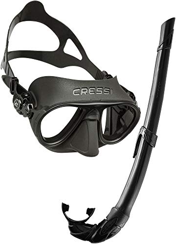 Cressi Calibro + Corsica Packs de Snorkel, Unisex Adulto, Negro
